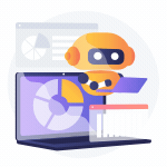 Ilustração de robô mostrando estratégias simples para ganhar dinheiro online